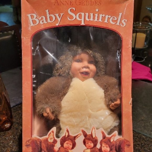 Baby Squirrels Doll-Anne Geddes Vintage 1998 Plush Vinyl